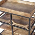 Barvio Solid Wood And Iron Bar Trolly