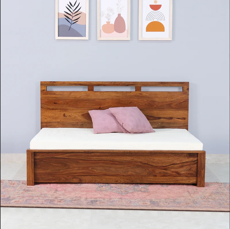 Revelyn Sheesham Wood Bed Essential with Storage from Home