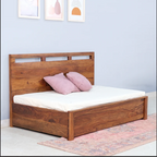 Revelyn Sheesham Wood Bed Essential with Storage from Home