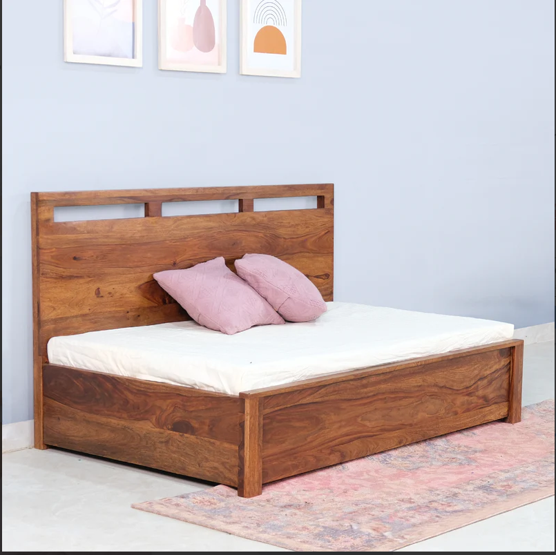 Revelyn Sheesham Wood Bed Essential with Storage from Home