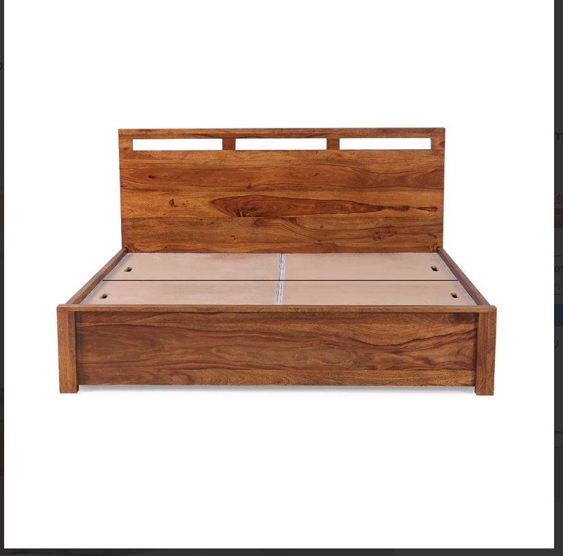 Revelyn Sheesham Wood Bed Essential with Storage from Home