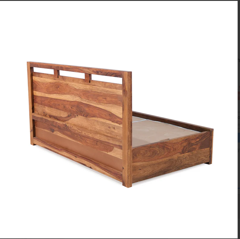 Revelyn Sheesham Wood Bed Essential with Storage from Home