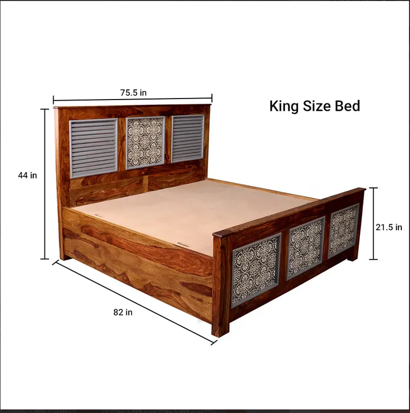 Slumbra Solid Wood Bed With Hand Painting