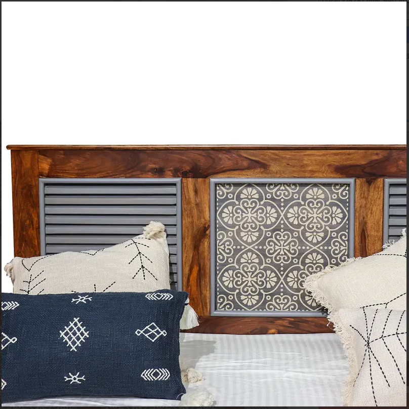 Slumbra Solid Wood Bed With Hand Painting