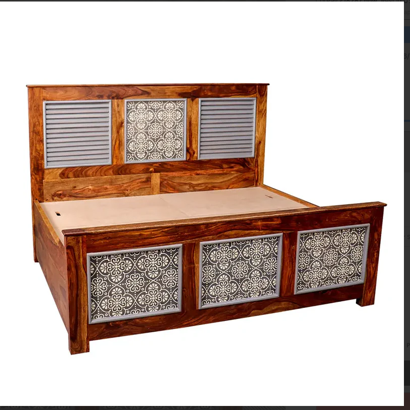 Slumbra Solid Wood Bed With Hand Painting