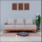 Modario Rattan Sofa 3 Seater Textured Light Brown