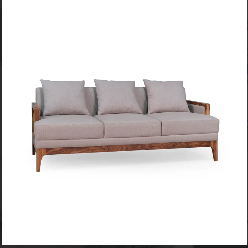 Modario Rattan Sofa 3 Seater Textured Light Brown