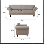 Styrelle 2 Seater Premium Fabric Sofa