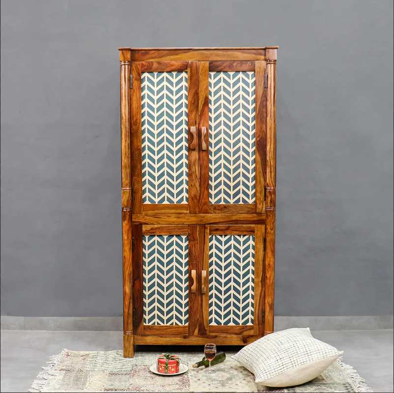 Montrea Majestic Hand-Painted Wooden Wardrobe – 2 Door Design