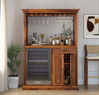 Houston Solid Wood Home Bar Cabinet With Fridge Space