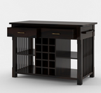 Winterset Solid Wood Small Kitchen Island with Wine Rack