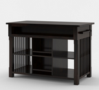 Winterset Solid Wood Small Kitchen Island with Wine Rack