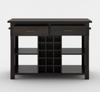Winterset Solid Wood Small Kitchen Island with Wine Rack