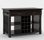 Winterset Solid Wood Small Kitchen Island with Wine Rack