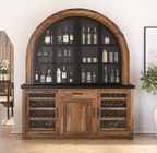 Winterset Solid Wood Small Kitchen Island with Wine Rack