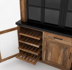 Marfa Two Tone Arched Bar Cabinet with Glass Doors