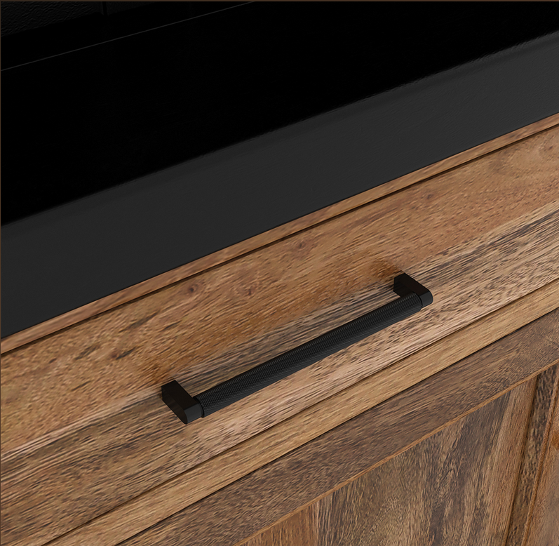 Marfa Two Tone Arched Bar Cabinet with Glass Doors