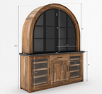 Marfa Two Tone Arched Bar Cabinet with Glass Doors