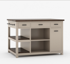 Gatlinburg Solid Wood Modern Small Kitchen Island with Storage