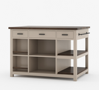 Gatlinburg Solid Wood Modern Small Kitchen Island with Storage