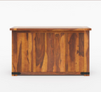 Poultney Rustic Solid Wood Kitchen Island with Slider Door Storage