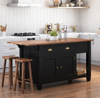 Geneva Solid Wood Kitchen Island Table With Drop leaf