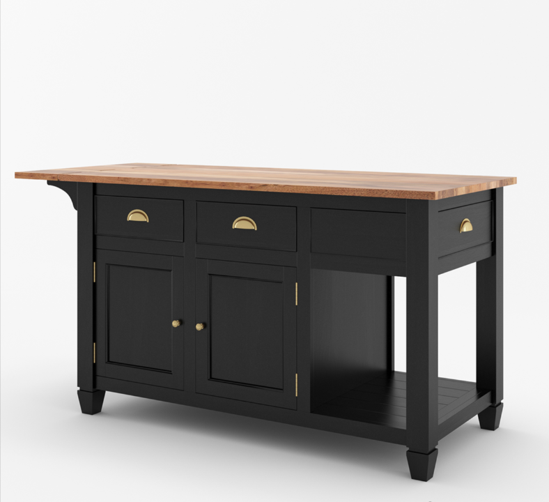 Geneva Solid Wood Kitchen Island Table With Drop leaf