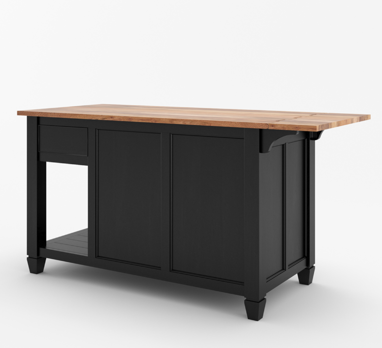 Geneva Solid Wood Kitchen Island Table With Drop leaf