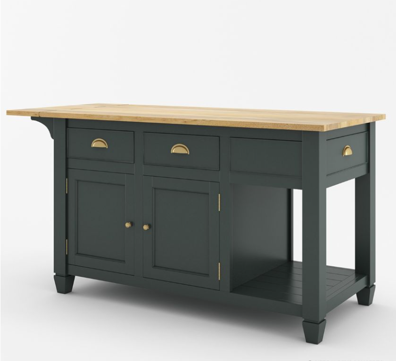 Geneva Solid Wood Kitchen Island Table With Drop leaf