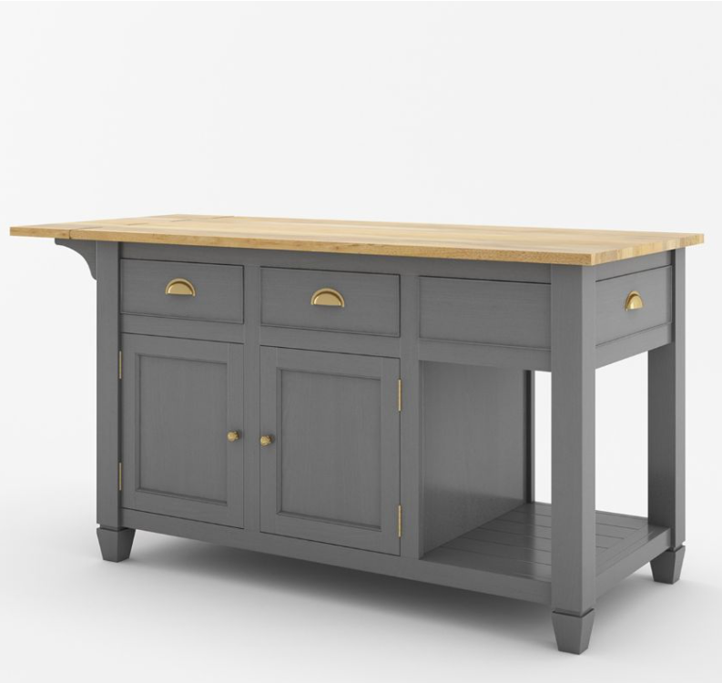 Geneva Solid Wood Kitchen Island Table With Drop leaf