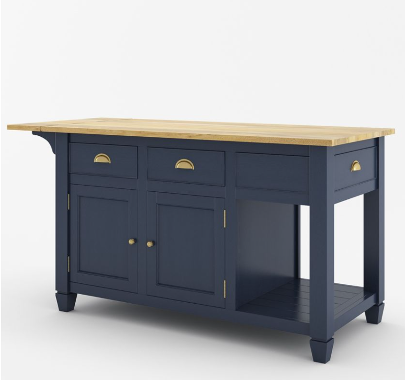 Geneva Solid Wood Kitchen Island Table With Drop leaf