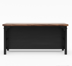 Frigiliana Rustic Modern Black Kitchen Island with Open Shelves