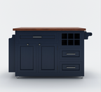 Erie Modern Butcher Block Drop Leaf Kitchen Island Carts with Trash bin