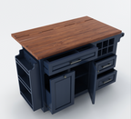 Erie Modern Butcher Block Drop Leaf Kitchen Island Carts with Trash bin