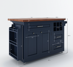 Erie Modern Butcher Block Drop Leaf Kitchen Island Carts with Trash bin