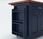 Erie Modern Butcher Block Drop Leaf Kitchen Island Carts with Trash bin