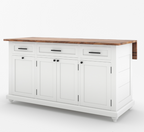 Casselton Solid Wood Two Tone White Kitchen Island with Storage