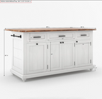 Casselton Solid Wood Two Tone White Kitchen Island with Storage