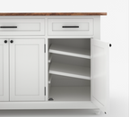 Casselton Solid Wood Two Tone White Kitchen Island with Storage