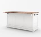 Casselton Solid Wood Two Tone White Kitchen Island with Storage