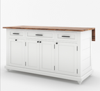 Casselton Solid Wood Two Tone White Kitchen Island with Storage