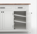 Casselton Solid Wood Two Tone White Kitchen Island with Storage