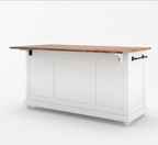 Casselton Solid Wood Two Tone White Kitchen Island with Storage