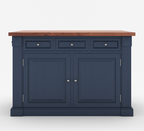 Bismarck Blue Solid Wood Kitchen Island With Drop Leaf