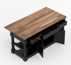 Medora Farmhouse Solid Wood Kitchen Island Table