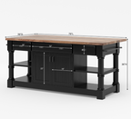 Medora Farmhouse Solid Wood Kitchen Island Table