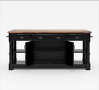 Medora Farmhouse Solid Wood Kitchen Island Table