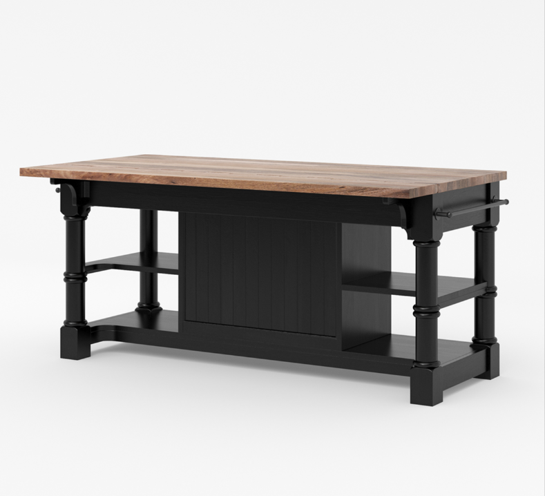Medora Farmhouse Solid Wood Kitchen Island Table