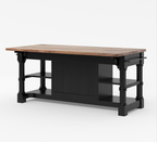 Medora Farmhouse Solid Wood Kitchen Island Table