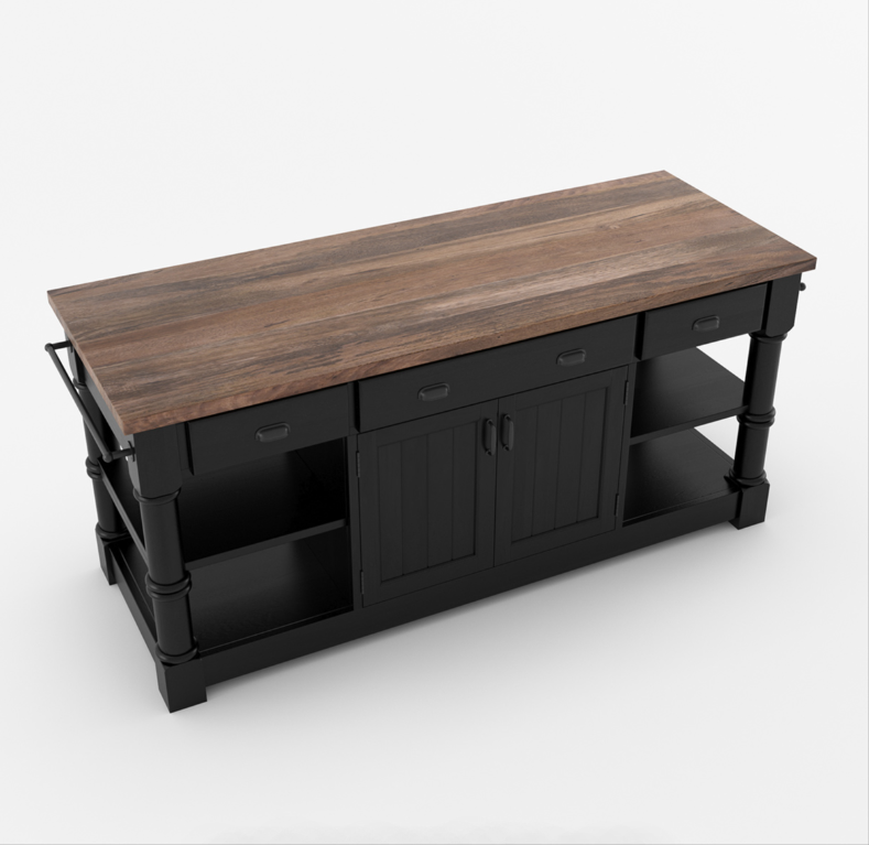 Medora Farmhouse Solid Wood Kitchen Island Table